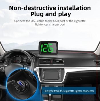 TARREETRRA Car HUD Digital Speedometer – USB Powered, Plug & Play, High Visibility Display