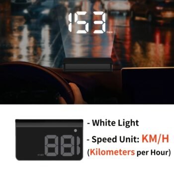 Smart Car Head-Up Display – M2 Advanced Digital HUD with auto Brightness for Real-Time Driving Data
