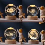Solar System & Moon 3D Crystal Ball Night Light – USB Powered Space Lamp with Laser Engraving