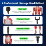 Portable Mini Massage Gun with 4 Heads – 6 Speed Levels, USB Rechargeable- trendlymart (17)