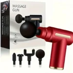 Portable Mini Massage Gun with 4 Heads – 6 Speed Levels, USB Rechargeable- trendlymart (17)