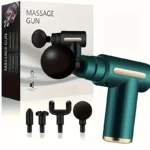 Portable Mini Massage Gun with 4 Heads – 6 Speed Levels, USB Rechargeable- trendlymart (17)