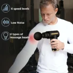 Portable Mini Massage Gun with 4 Heads – 6 Speed Levels, USB Rechargeable- trendlymart (17)
