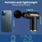 Portable Mini Massage Gun with 4 Heads – 6 Speed Levels, USB Rechargeable- trendlymart (17)